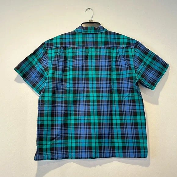 Vans 💯% cotton Anaheim Woven loose Fit Button Up Black/ Blue Size M, Size L - Picture 6 of 10